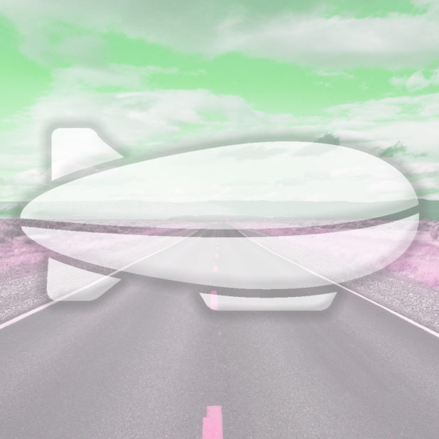 風景道路飛行船緑の iPhone8Plus 壁紙