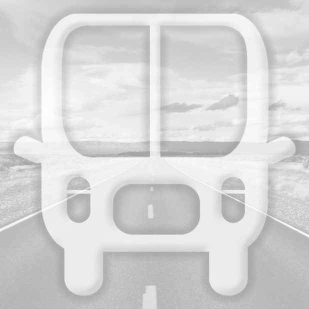 風景道路バス灰の iPhone8Plus 壁紙
