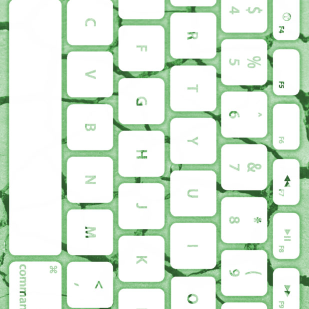地面キーボード緑白の iPhone8Plus 壁紙