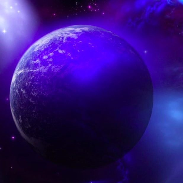 宇宙青紫の iPhone8Plus 壁紙