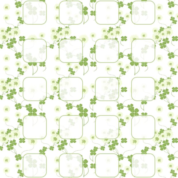 模様イラストクローバー緑棚の iPhone8Plus 壁紙