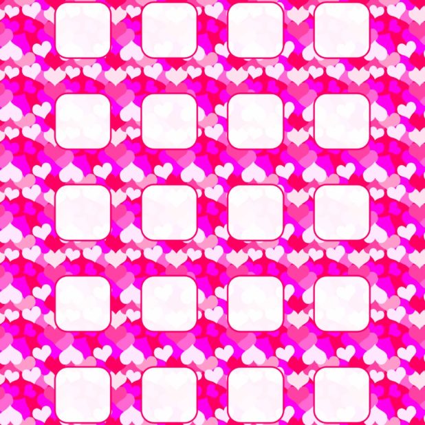 模様ハート赤紫桃棚女子向けの iPhone8Plus 壁紙