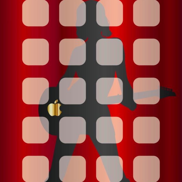 棚クールapple赤銀キャラの iPhone8Plus 壁紙