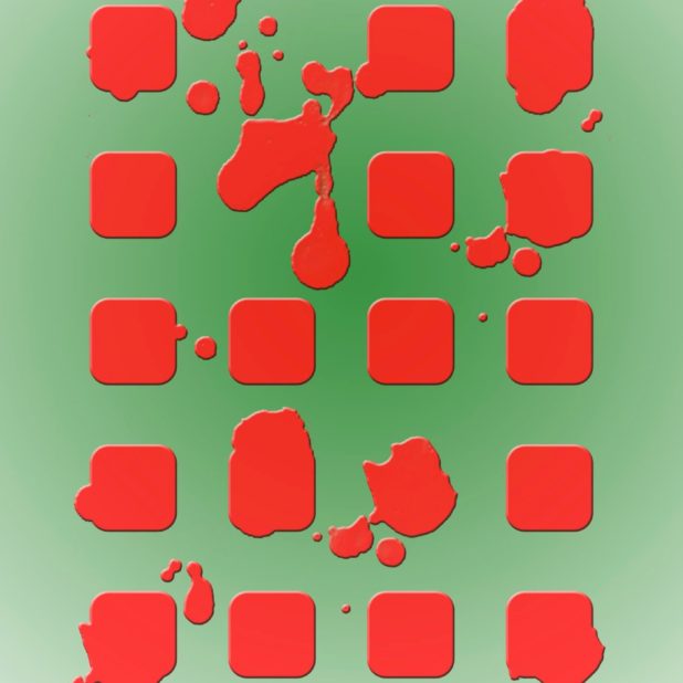 棚緑赤模様の iPhone8Plus 壁紙