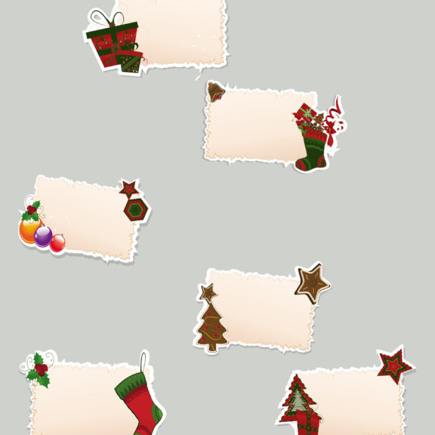 クリスマス灰赤プレゼントの iPhone8Plus 壁紙