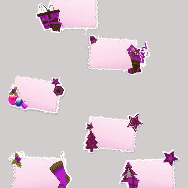 クリスマス灰紫プレゼントの iPhone8Plus 壁紙