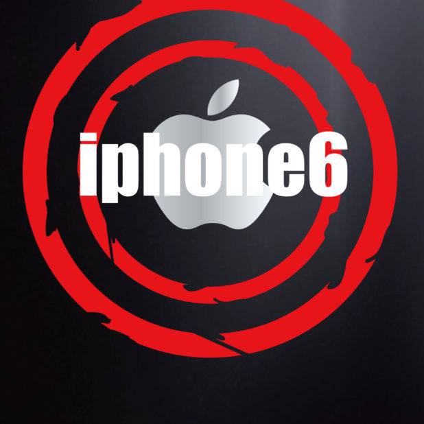 イラストAppleロゴiPhone6黒の iPhone8Plus 壁紙