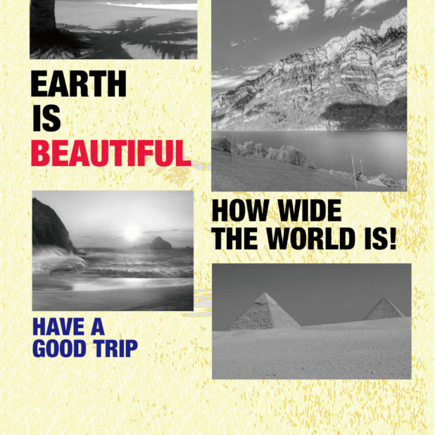 風景写真黄色EARTH IS BEAUTIFULの iPhone8Plus 壁紙