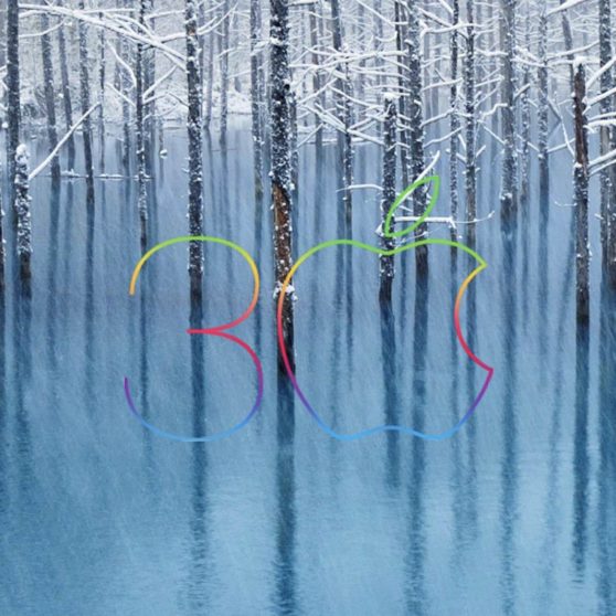 apple風景湖雪の iPhoneX 壁紙