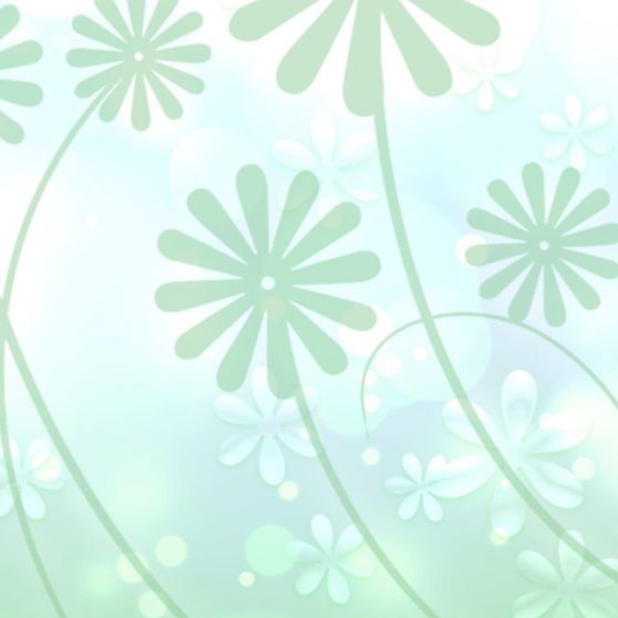緑葉花白可愛いの iPhoneX 壁紙