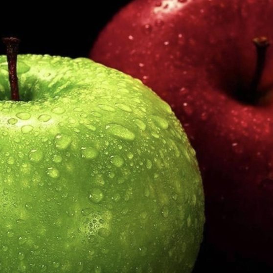 りんご緑赤黄黒クールの iPhoneX 壁紙