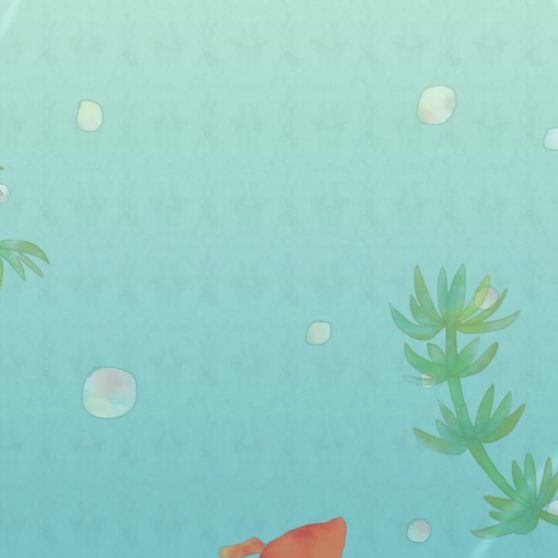 金魚イラストの iPhoneX 壁紙