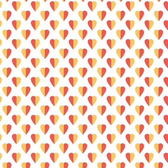 模様ハート赤橙白女子向けの iPhoneX 壁紙