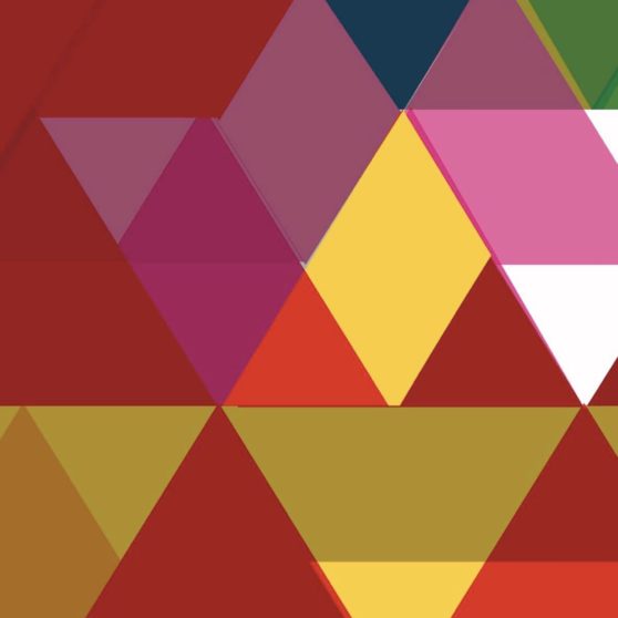 模様三角形赤茶色緑の iPhoneX 壁紙