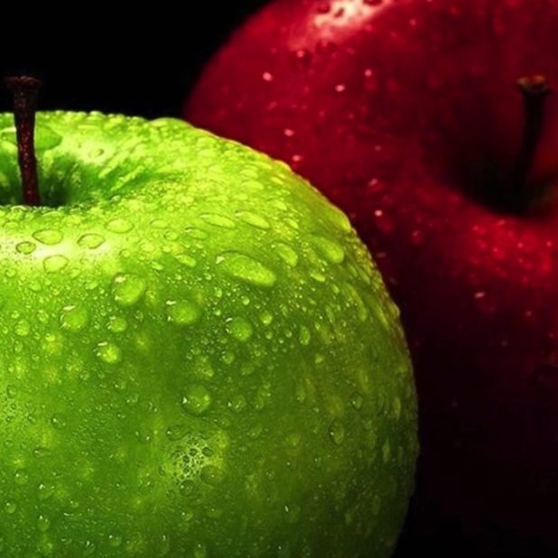 りんご緑赤黄黒クールの iPhoneXSMax 壁紙