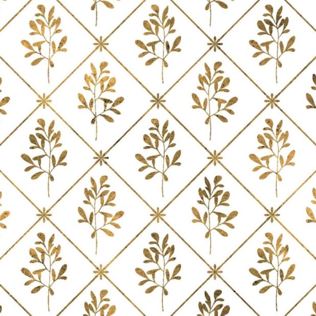 イラスト模様金植物の iPhoneXSMax 壁紙