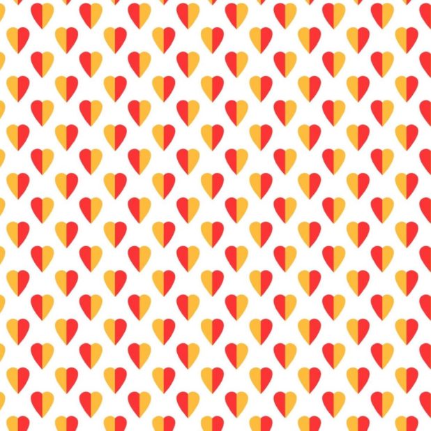 模様ハート赤橙白女子向けの iPhoneXSMax 壁紙